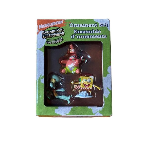 Vtg retro SpongeBob SquarePants mini ornaments set Patrick squidward tree Christ - Picture 1 of 4